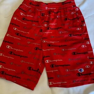New champions boys red shorts